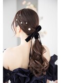大人綺麗めローポーニーヘアアレンジ