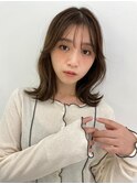 ボブ/大人かわいい/フェザーバング/透け感グレージュ