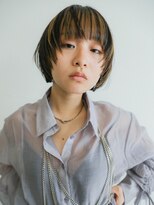 テトヘアー(teto hair) ミニボブ、前上がりショート、ハイライトカラー