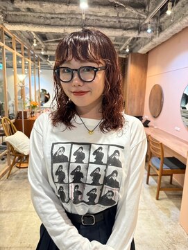 ホネン(honen) ショートボブウルフレイヤーパーマ前髪イルミナ韓国髪質改善