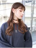 オン眉/細めハイライト/ゆるカール/レイヤーカット/センター北