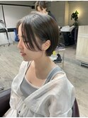 大人可愛い20代30代40代黒髪前下がりショートボブ丸みショート◎