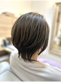 オシャレウルフカット！白髪ぼかしハイライト