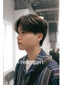 センターパート　メンズカット