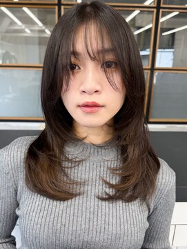 ソア 渋谷(soar) ココアブラウン髪質改善カラーひし形愛され小顔ミディ艶髪