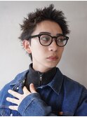 刈り上げアップバングスパイキーショートパーマスパイラルパーマ