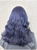 ブリーチ１回～ラベンダーブルーカラー♪