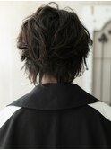重めアッシュブラック波巻きパーマメンズカットH北浦和