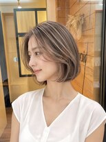 アップ(A+hair)&nbsp;くびれショートボブ40代50代グレイカラー白髪染め白髪ぼかし