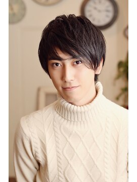 エム 綾瀬店(hair make e6+) シンプル黒髪でアシンメトリーショート
