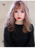【ラベンダーアッシュ】×【ほつれウェーブ】