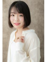 カバーヘア ブリス 大宮西口(COVER HAIR bliss)&nbsp;黒髪ダークアッシュ前下がり小顔ぷつっとボブZ大宮20代30代40代