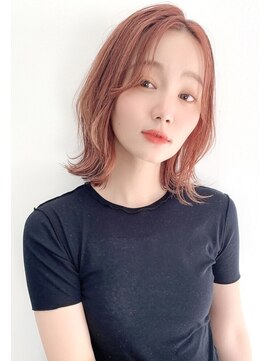 ロンド クラン 岡崎(Lond Clan) 小顔ヘア ヌーディーカラー 韓国ボブ 切りっぱなしボブ