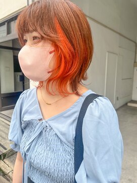 ミニム ヘアー(minim hair) 【minim×ハマダ】orange inner color