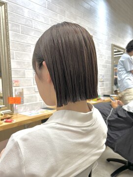 サンドエス 銀座(sand S) グレージュカラーストンボブ大人可愛い20代30代似合わせカット