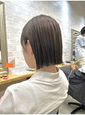 グレージュカラーストンボブ大人可愛い20代30代似合わせカット