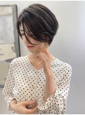 白髪ぼかし アッシュカラー ショート レイヤー メルティカラー