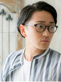 七三分けオールバック黒髪モテセミウェットスタイルU草加
