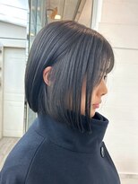 ナンバー アンフィール 渋谷(N° anfeel)&nbsp;丸みショートボブ重めマッシュショートボブ黒髪アッシュブラック