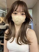 サイン 表参道(SIGN) 美髪エアリーロングピンクブラウン切りっぱなしボブハイライト