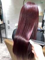 ジル アンク(Jill ankh)&nbsp;《Jillankh 姫路駅前》ワインレッド　ダブルカラー　艶髪ロング