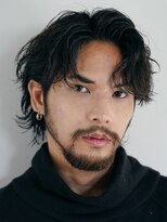 フィフス 仙台(fifth)&nbsp;仙台スパイラルパーマメンズボブミディアムセンターパートウルフ