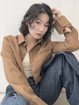 黒髪/レイヤーカット/韓国ヘア/小顔/前髪長め/オリーブグレー