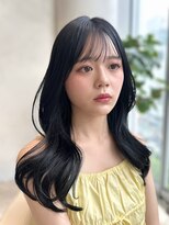 ザックラフィネ(ZACC raffine)&nbsp;韓国風巻き×透明感暗髪/シースルー流し前髪/上品ヘア