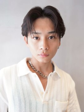 ニコ トウキョウ ロジック(nico TOKYO Logic) メンズセンターパートウルフセンターパートニュアンスパーマ襟足