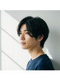 メンズカット/爽やかに動くフェザーパーマ/センターパート/越谷