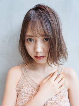 アルバム 銀座(ALBUM GINZA) ピュアボブ_セシルカットココアブラウンフリンジウェーブ_77745