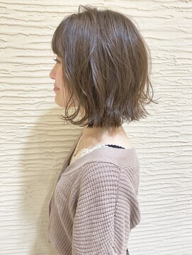 モリオ フロム ロンドン サッポロファクトリー店(morio FROM LONDON) 【morio】札幌ボブ　大人グレージュ×ゆるふわ外ハネボブ