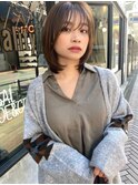 前下がりボブ/モテ髪カタログ/小顔に見せるヘア/前髪カット