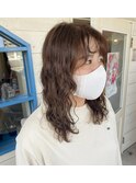 パーマ　くるくるパーマ　ウェーブヘア