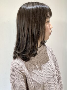 フォーク FOLK 【FOLK】暗くても透ける透明感グレージュ☆似合わせミディアム♪