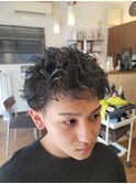 ツーブロック×スパイラルパーマ
