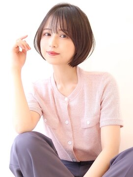 オーロ 宝塚店(ORO) 【ひし形30代40代グレージュカラー斜めバングショートボブ】