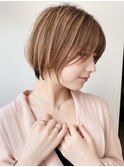 30代40代50代小顔ハンサムショート/チョコレートアッシュ