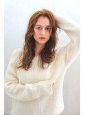 ココアベージュブラウンふんわりナチュラルウェーブヘア/新宿