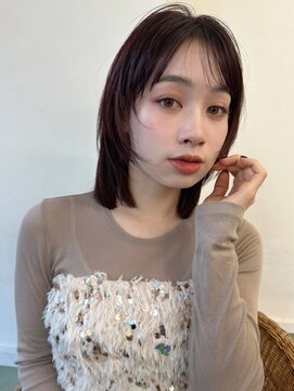 ハニー 町田(HONEY) フェイスレイヤー　ウルフボブ　ダークグレージュ