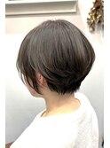前髪ありショート丸みショートボブ/グレージュ20代30代40代/練馬