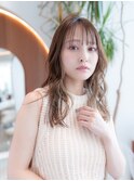韓国レイヤーくびれ似合わせカット小顔フルバングインナーカラー