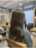 オリーブベージュ/韓国風レイヤー/赤み消し【ブリーチ無し】