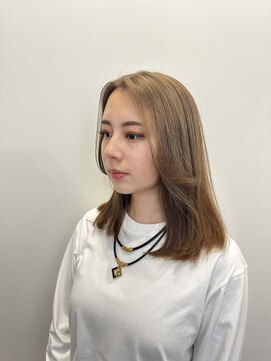 ゼンドットカラスマ(Zen.karasuma) 透明感ベージュ×セミロング