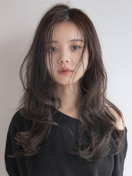 カノエ 福岡香椎店(canoe) ダークアッシュ　センターパート　くびレイヤー オリーブグレー