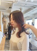 オレンジブラウン×インナーカラー