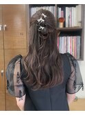 お呼ばれヘア/結婚式セット/ロングヘアセット/カチモリヘア