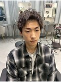 波巻きツイストスパイラルパーマ/フェザーパーマ/眉毛/メンズ