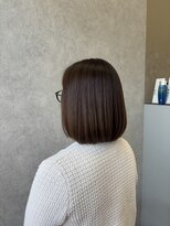 ヘアーザラブズラフズ オーガニカ 北九州(HAIR THE LOVES LAUGHS ORGANICA) 大人ブラウン&前下がりボブ/30代40代/艶カラー