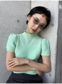 ショートヘア_ショートバング_オン眉